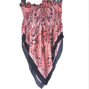 Boho Silky stretchy sleeveless triangle bottom  summer top size 4